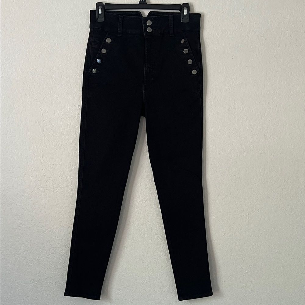 Joe's Jeans The Georgia High Rise Button Skinny Black